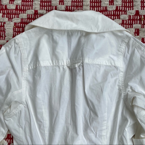 BYRON LARS cream cotton poplin front twist top 4 - Picture 9 of 14